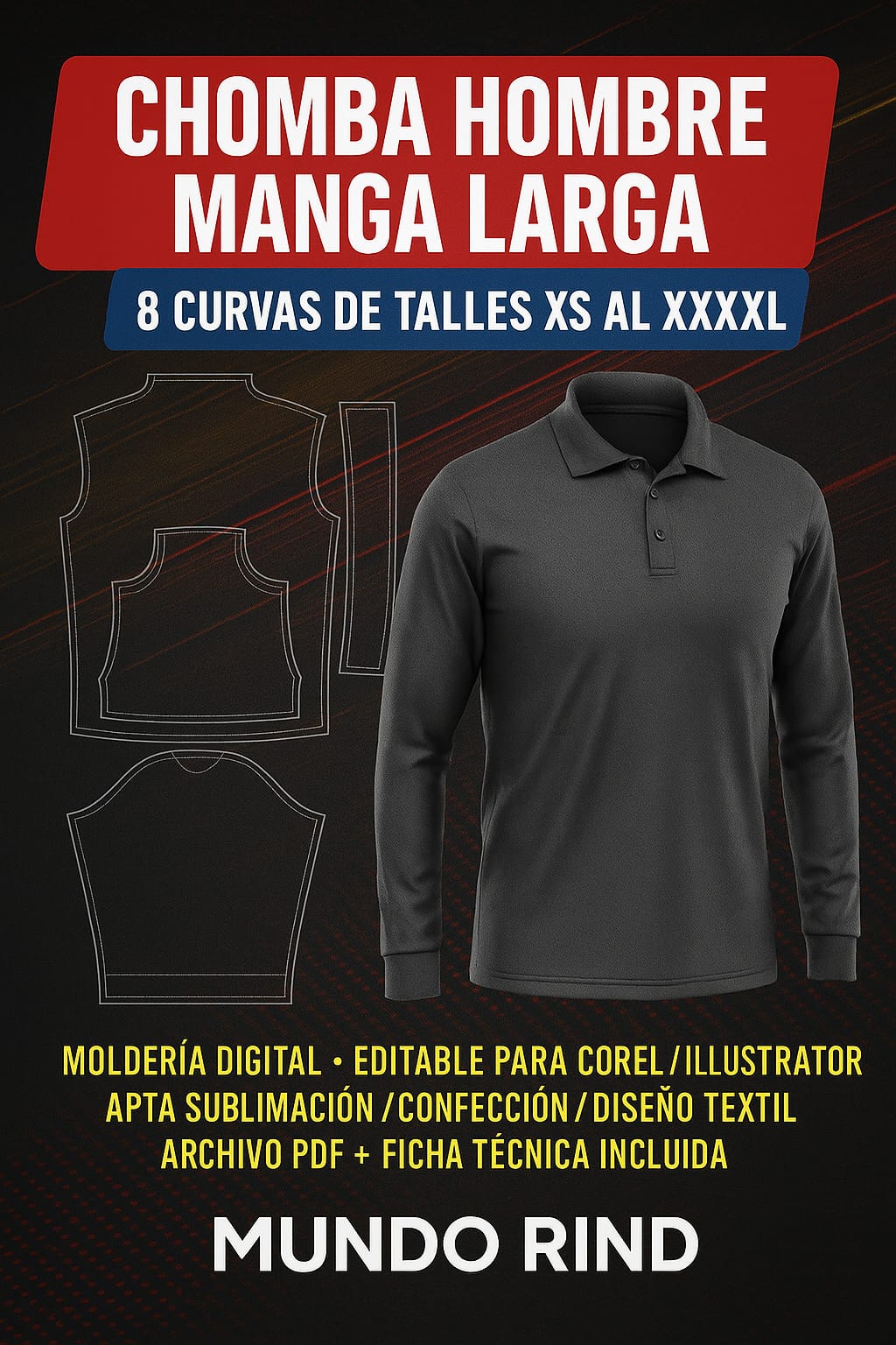 CHOMBA MANGAS LARGA HOMBRE